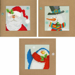 Snowy Set Of 3 Cross Stitch Card Kits