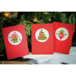 Christmas Circles Cross Stitch Card Kits Set of 3