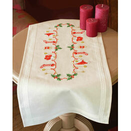 Christmas Stockings Embroidery Table Runner Kit