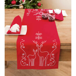 Deer & Snow Crystals Table Runner Embroidery Kit
