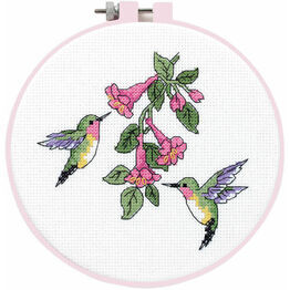 Hummingbird Duo Learn-A-Craft Counted Cross Stitch Kit With Hoop