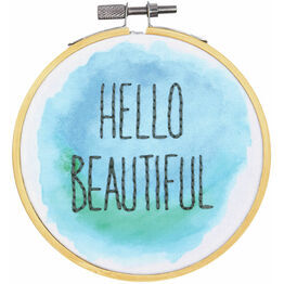 Hello Beautiful Embroidery Hoop Kit