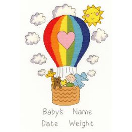 Balloon Baby Birth Sampler Cross Stitch Kit