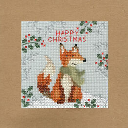 Christmas Fox Cross Stitch Card Kit