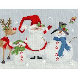 Snowy Friends Cross Stitch Kit