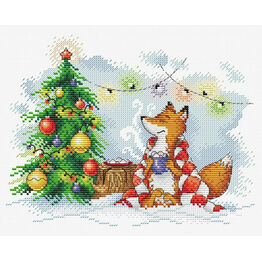 Christmas Lights Fox Cross Stitch Kit