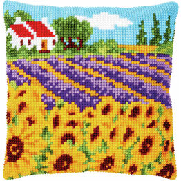 Sunflower Field Chunky Cross Stitch Cushion Panel Kit