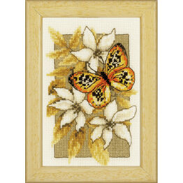 Butterfly On Flowers 3 Cross Stitch Kit
