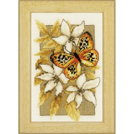 Butterfly On Flowers 3 Cross Stitch Kit