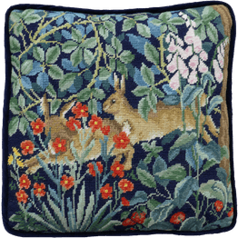 Greenery Hares Cushion Panel Tapestry Kit