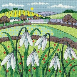 Snowdrop Landscape Cross Stitch Kit