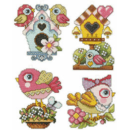 Spring Motifs Cross Stitch Ornaments Kit (Set of 4)