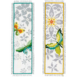 Butterfly - Set Of 2 Counted Cross Stitch Bookmark Kits