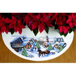 Sleigh Ride Tree Skirt Cross Stitch Kit