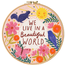 Beautiful World Embroidery Hoop Kit