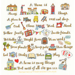 A Home Is Many Things Cross Stitch Kit