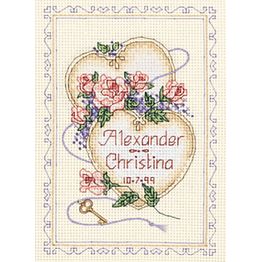 United Hearts Wedding Sampler Cross Stitch Kit