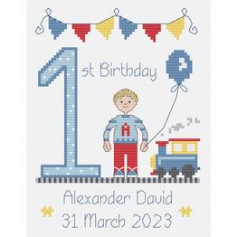 1st Birthday Boy Cross Stitch Kit