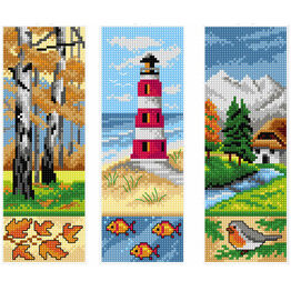 Landscapes Set Of 3 Counted Cross Stitch Bookmark Kits