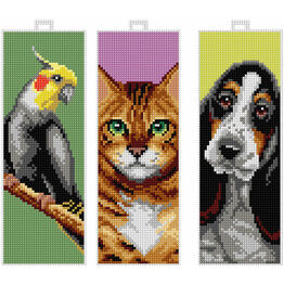 Animals Set Of 3 Counted Cross Stitch Bookmark Kits