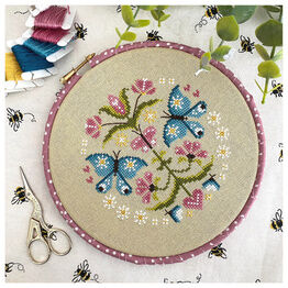 Folk Art Butterfly Cross Stitch Kit with Hoop