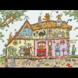 Cat Cottage Cross Stitch Kit