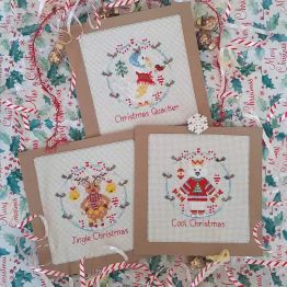 We Three Festive Friends Christmas Cards Cross Stitch Kit