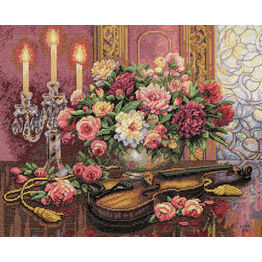 Romantic Floral Cross Stitch Kit