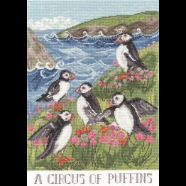 A Circus Of Puffins Cross Stitch Kit