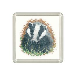 Little Friends Badger Coaster Cross Stitch Kit