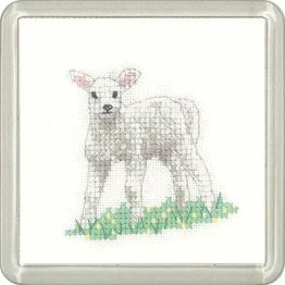 Little Friends Lamb Coaster Cross Stitch Kit