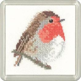 Little Friends Robin Coaster Cross Stitch Kit