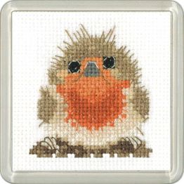 Rufus Robin Cross Stitch Coaster Kit