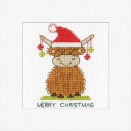 Highland Santa Christmas Card Cross Stitch Kit