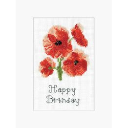 Poppy Card Cross Stitch Kit by John Clayton