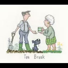 Tea Break Cross Stitch Kit by Peter Underhill
