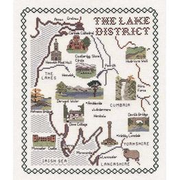 Map of the Lake District Cross Stitch Kit
