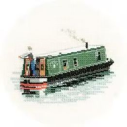 Heritage Classics Modern Narrow Boat Cross Stitch Kit