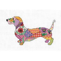 Patchwork Dog Cross Stitch Kit