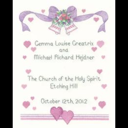 Wedding Sampler cross stitch kit by Sue Hill