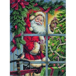 Candy Cane Santa Cross Stitch Kit