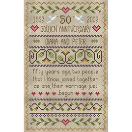 Golden Wedding Anniversary Cross Stitch Kit