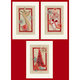 Christmas Symbols - Set Of 3 Cross Stitch Card Kits