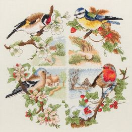 Birds &amp; Seasons Cross Stitch Kit