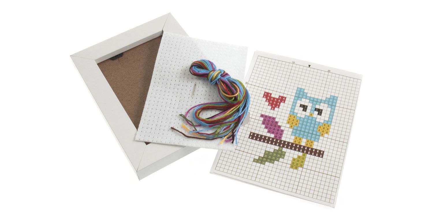 Owl Felt Cross Stitch Kit With Frame only £6.46