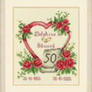 Golden 50th Wedding Anniversary Heart Cross Stitch Kit additional 1