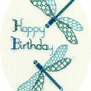 Dragonfly Birthday Cross Stitch Card Kit additional 1