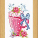 Pink Latte Coffee Cup & Flowers Cross Stitch Kit additional 2