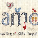 Diamond Wedding 60th Anniversary Word Cross Stitch Sampler Kit additional 1