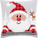Santa With Plaid Hat Cross Stitch Cushion Kit additional 1